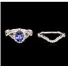Image 3 : 14KT White Gold 1.44 ctw Tanzanite and Diamond Ring