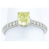 Image 2 : GIA Certified 1.37 ctw Yellow Diamond Ring - 14KT White Gold