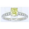 Image 5 : GIA Certified 1.37 ctw Yellow Diamond Ring - 14KT White Gold