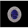 Image 2 : 14KT White Gold 5.02 ctw Tanzanite and Diamond Ring