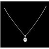 Image 1 : 2.48 ctw Aquamarine and Diamond Pendant With Chain - 14KT White Gold