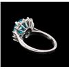 Image 3 : 3.15 ctw Apatite and Diamond Ring - 14KT White Gold