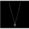 Image 2 : 14KT Two-Tone Gold 1.53 ctw Tourmaline and Diamond Pendant With Chain