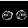 Image 1 : Tahitian Pearl and Diamond Earrings - 14KT White Gold