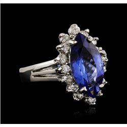 14KT White Gold 2.76 ctw Tanzanite and Diamond Ring