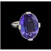 Image 1 : 14KT White Gold 16.98 ctw Tanzanite and Diamond Ring