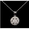 Image 1 : 14KT White Gold 1.25 ctw Diamond Pendant With Chain