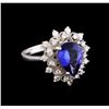 Image 1 : 2.54 ctw Tanzanite and Diamond Ring - 14KT White Gold