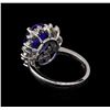 Image 3 : 4.67 ctw Tanzanite and Diamond Ring - 14KT White Gold