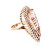 Image 2 : 14KT Rose Gold GIA Certified 24.71 ctw Morganite and Diamond Ring