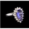 Image 1 : 2.85 ctw Tanzanite and Diamond Ring - 14KT White Gold