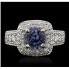 Image 2 : 14KT White Gold 1.53 ctw Tanzanite and Diamond Ring