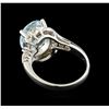 Image 3 : 3.8 ctw Aquamarine and Diamond Ring - 14KT White Gold