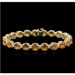 14KT Yellow Gold 21.40 ctw Yellow Sapphire and Diamond Bracelet