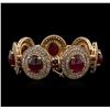 Image 2 : 14KT Rose Gold 72.81 ctw Ruby and Diamond Bracelet