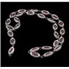 Image 3 : 20.00 ctw Ruby and 26.24 ctw Diamond Necklace - 10KT White Gold