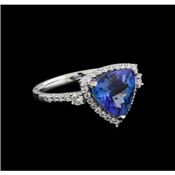 3.60 ctw Tanzanite and Diamond Ring - Platinum