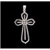 Image 2 : 1.00 ctw Diamond Cross Pendant - 14KT White Gold
