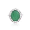 Image 2 : 14KT White Gold 5.95 ctw Emerald and Diamond Ring