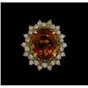 Image 2 : 14KT Yellow Gold 5.03 ctw Citrine and Diamond Ring