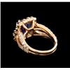 Image 3 : 6.12 ctw Tanzanite and Diamond Ring - 14KT Rose Gold