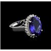 Image 1 : 6.85 ctw Tanzanite and Diamond Ring - 14KT White Gold