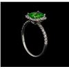 Image 4 : 1.31 ctw Tsavorite and Diamond Ring - 14KT White Gold
