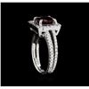 Image 4 : 1.67 ctw Ruby and Diamond Ring - 14KT White Gold