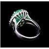 Image 3 : 9.20 ctw Emerald and Diamond Ring - 14KT White Gold