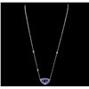 Image 2 : 14KT White Gold 5.52 ctw Tanzanite and Diamond Necklace