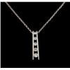 Image 1 : 0.60 ctw Diamond Tower Necklace - 14KT White Gold