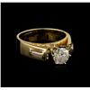 Image 1 : 14KT Yellow Gold 0.69 ctw Diamond Ring