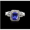 Image 2 : 14KT White Gold 1.27 ctw Tanzanite and Diamond Ring