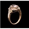 Image 3 : 14KT Rose Gold 2.52 ctw Morganite and Diamond Ring