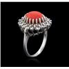 Image 3 : 14KT White Gold 3.85 ctw Agate and Diamond Ring