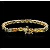Image 2 : 14KT Yellow Gold 16.20 ctw Multicolor Sapphire Bracelet