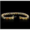 Image 3 : 14KT Yellow Gold 16.20 ctw Multicolor Sapphire Bracelet