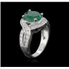 Image 3 : 14KT White Gold 2.07 ctw Emerald and Diamond Ring