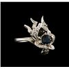 Image 3 : 1.85 ctw Sapphire and Diamond Jewelry Suite - 14-18KT White Gold