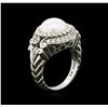 Image 3 : Sterling Silver Pearl and Cubic Zirconia Judith Ripka Ring