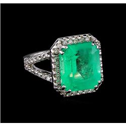 8.40 ctw Emerald and Diamond Ring - 14KT Yellow Gold