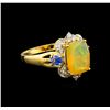 Image 1 : 2.07 ctw Opal, Sapphire and Diamond Ring - 14KT Yellow Gold