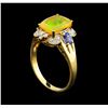 Image 4 : 2.07 ctw Opal, Sapphire and Diamond Ring - 14KT Yellow Gold