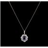 Image 2 : 7.05 ctw Amethyst and Diamond Pendant with Chain - 14KT Rose Gold