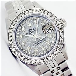Rolex Stainless Steel Diamond DateJust Ladies Watch