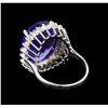 Image 3 : 14.43 ctw Tanzanite and Diamond Ring - 14KT White Gold