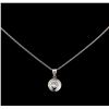 Image 1 : 0.57 ctw Diamond Solitaire Pendant With Chain - 14-18KT White Gold