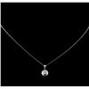 Image 2 : 0.57 ctw Diamond Solitaire Pendant With Chain - 14-18KT White Gold