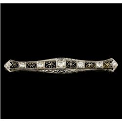 0.87 ctw Diamond Brooch - 18KT White Gold