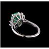 Image 3 : 2.30 ctw Emerald and Diamond Ring - 14KT White Gold